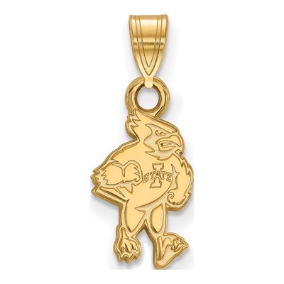 Iowa State University 10K Yellow Gold Cardinal Small Pendant