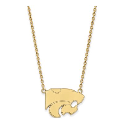Kansas State University 10K Yellow Gold Large Wildcat Necklace