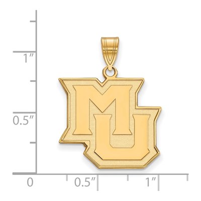 Marquette University 10K Yellow Gold M-U Large Pendant – view 2