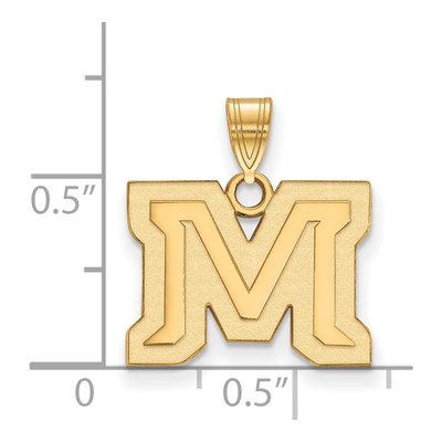 Montana State University 10K Yellow Gold Small Letter M Pendant – view 2