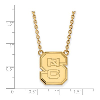 North Carolina State University 10K Yellow Gold N-C-S Large Necklace – view 2