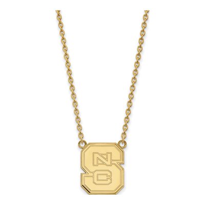 North Carolina State University 10K Yellow Gold N-C-S Large Necklace