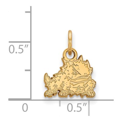 Texas Christian University 10K Yellow Gold TCU Horned Frogs Extra Small Pendant – view 2