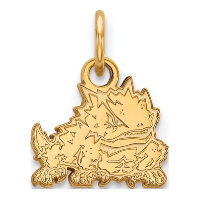 Texas Christian University 10K Yellow Gold TCU Horned Frogs Extra Small Pendant