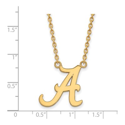 University of Alabama 10K Yellow Gold Large Letter A Necklace – view 2