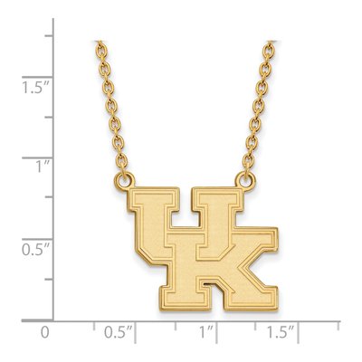 University of Kentucky 10K Yellow Gold U-K Large Necklace – view 2