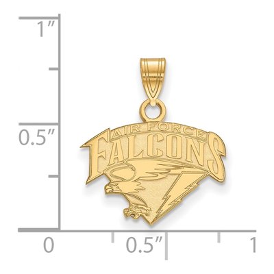 United States Air Force Academy 10K Yellow Gold USAF Falcons Small Pendant – view 2