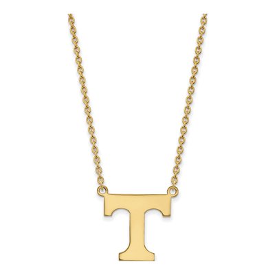 University of Tennessee 10K Yellow Gold Large Letter T Pendant Necklace