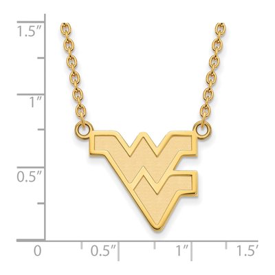 West Virginia University 10K Yellow Gold W-V Large Pendant Necklace – view 3