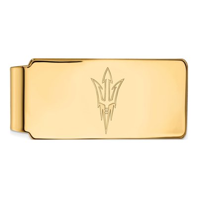 10K Yellow Gold Logoart Arizona State University Pitchfork Money Clip
