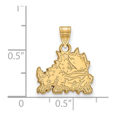 Texas Christian University 10K Yellow Gold TCU Horned Frogs Small Pendant – view 2