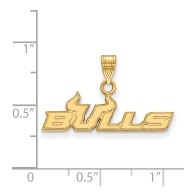 University of South Florida 10K Yellow Gold Bulls Small Pendant – view 2