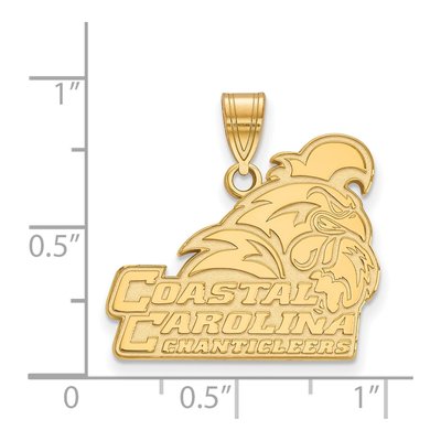 Coastal Carolina University 10K Yellow Gold Chanticleers Large Pendant – view 2