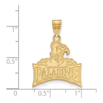 Furman University 10K Yellow Gold Paladins Large Pendant – view 2