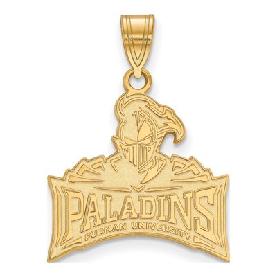 Furman University 10K Yellow Gold Paladins Large Pendant