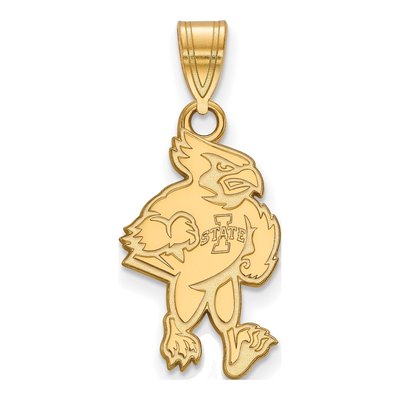 Iowa State University 10K Yellow Gold Large Cardinal Pendant