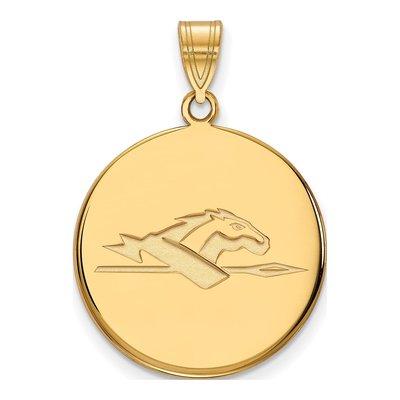 Longwood University 10K Yellow Gold Horse Large Disc Pendant