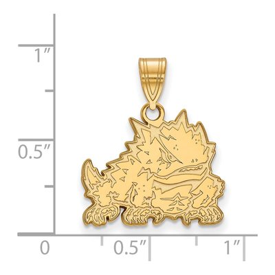 Texas Christian University 10K Yellow Gold Medium TCU Horned Frog Pendant – view 2