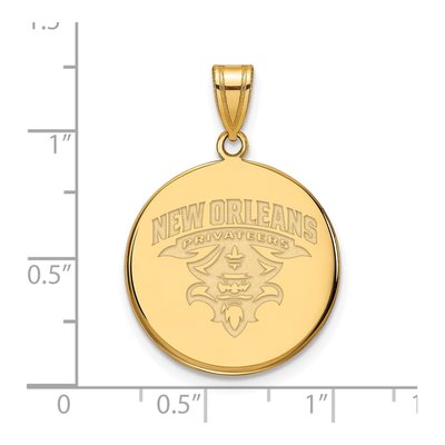 University of New Orleans 10K Yellow Gold UNO Large Disc Pendant – view 2