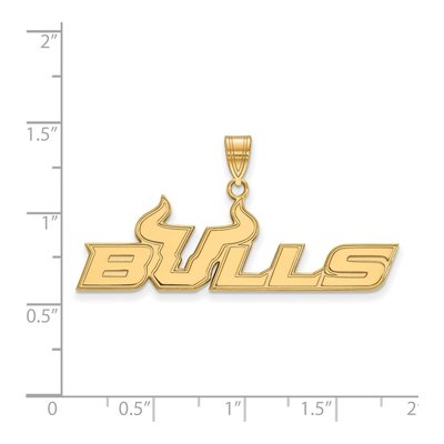University of South Florida 10K Yellow Gold Bulls Large Pendant – view 2