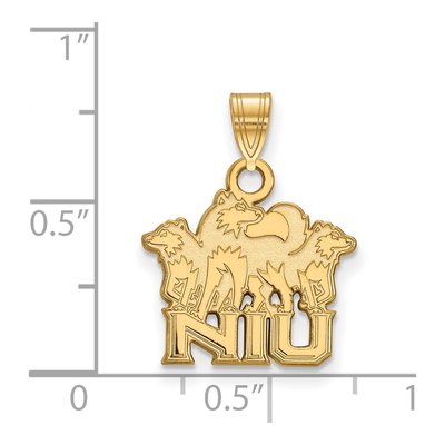 Northern Illinois University 10K Yellow Gold NIU Huskies Small Pendant – view 2