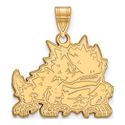 Texas Christian University 10K Yellow Gold TCU Horned Frog Large Pendant