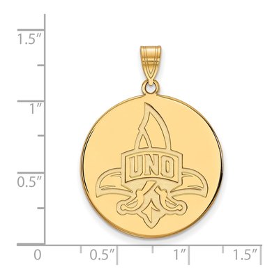 University of New Orleans 10K Yellow Gold Extra Large Disc Pendant – view 2