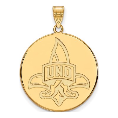 University of New Orleans 10K Yellow Gold Extra Large Disc Pendant