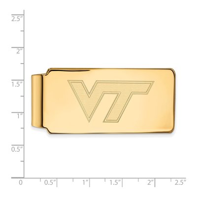 10K Yellow Gold Logoart Virginia Tech V-T Money Clip – view 2