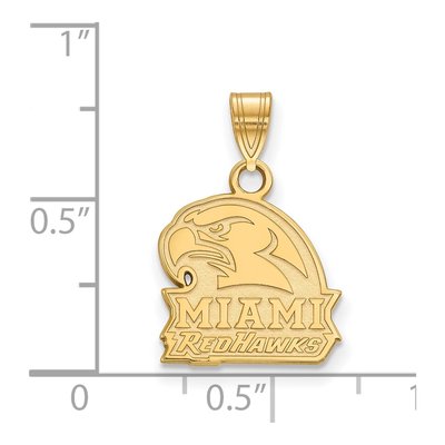 Miami University 10K Yellow Gold RedHawks Small Pendant – view 2