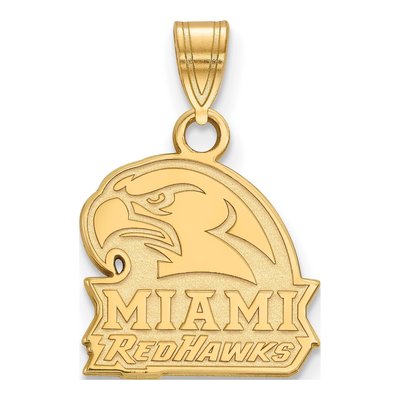 Miami University 10K Yellow Gold RedHawks Small Pendant