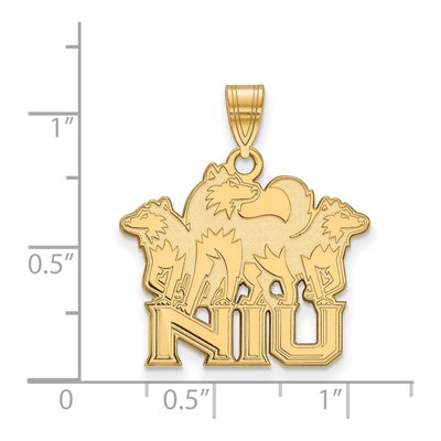 Northern Illinois University 10K Yellow Gold Large N-I-U Pendant – view 2