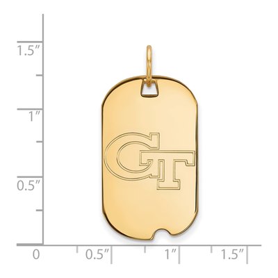 Georgia Institute of Technology 10K Yellow Gold Small Tech G-T Dog Tag Pendant – view 2