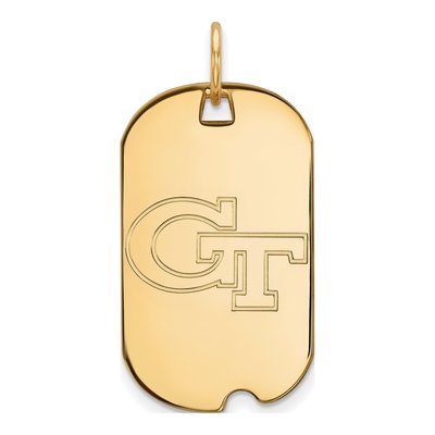 Georgia Institute of Technology 10K Yellow Gold Small Tech G-T Dog Tag Pendant
