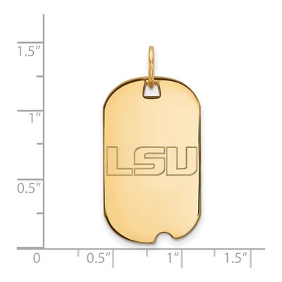Louisiana State University 10K Yellow Gold L-S-U Small Dog Tag Pendant – view 2