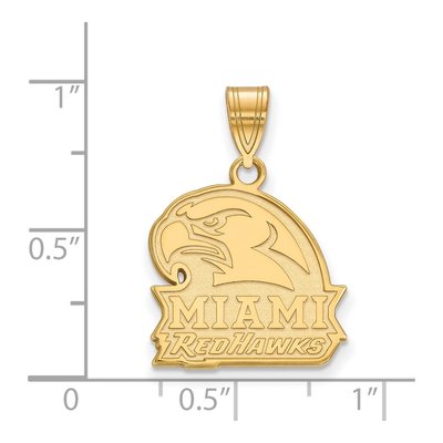Miami University 10K Yellow Gold Medium Redhawks Pendant – view 2
