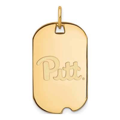 University of Pittsburgh 10K Yellow Gold Panthers Small Dog Tag Pendant