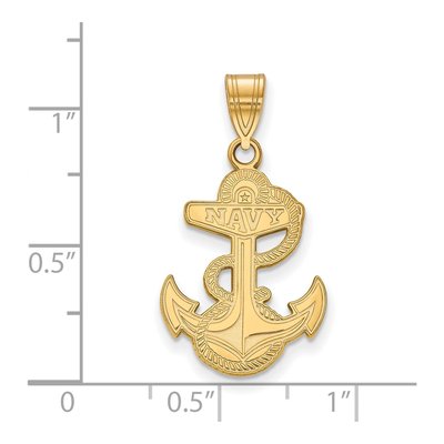 United States Naval Academy 10K Yellow Gold Us Anchor Large Pendant – view 2