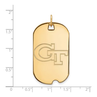 Georgia Institute of Technology 10K Yellow Gold G-T Large Dog Tag Pendant – view 2