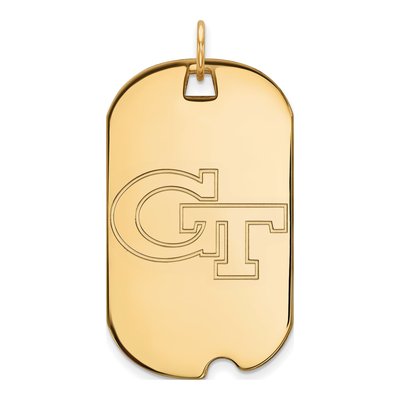 Georgia Institute of Technology 10K Yellow Gold G-T Large Dog Tag Pendant