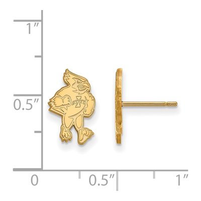Iowa State University 10K Yellow Gold Cardinal Small Stud Earrings – view 2