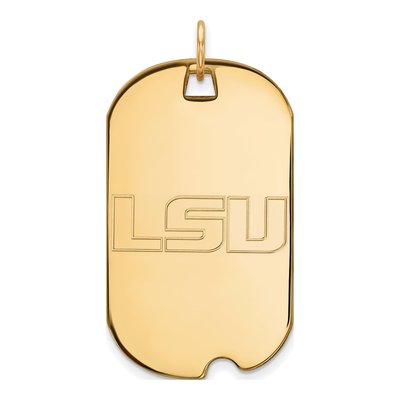 Louisiana State University 10K Yellow Gold L-S-U Large Dog Tag Pendant