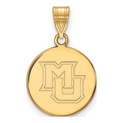 Marquette University 10K Yellow Gold Medium Disc Pendant
