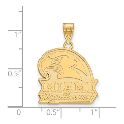 Miami University 10K Yellow Gold Ohio Redhawks Large Pendant – view 2