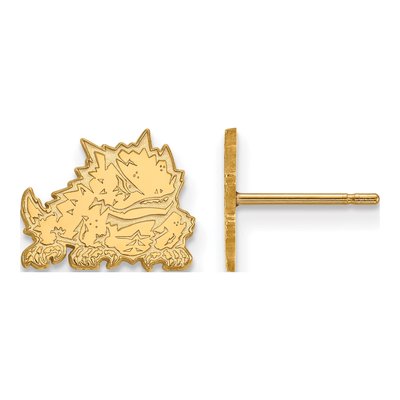 Texas Christian University 10K Yellow Gold TCU Horned Frog Extra Small Stud Earrings