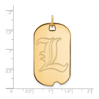 University of Louisville 10K Yellow Gold Large Cardinals Dog Tag Letter L Pendant – view 2