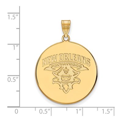 University of New Orleans 10K Yellow Gold Extra Large XL Disc Pendant – view 2
