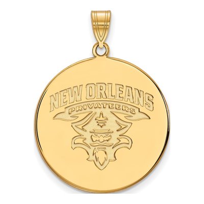 University of New Orleans 10K Yellow Gold Extra Large XL Disc Pendant
