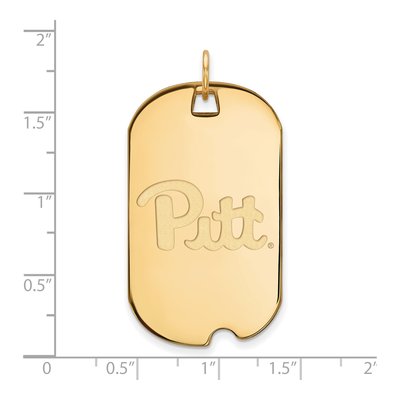University of Pittsburgh 10K Yellow Gold Large Dog Tag Pendant – view 2