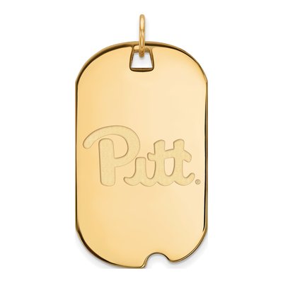 University of Pittsburgh 10K Yellow Gold Large Dog Tag Pendant